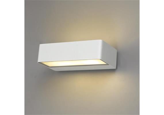 Wandleuchte Domo Led 10W 2700K weiss matt  240V/900lm CRI80 2700K L=190 T=102 H=50 IP20
