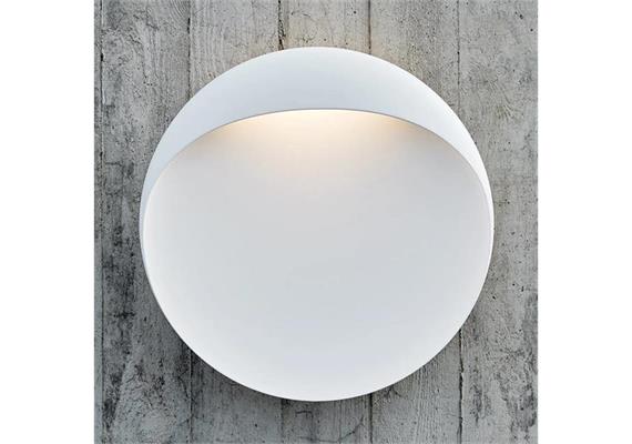 Wandleuchte Flindt 20 LED 10W weiss texture  240V 2700K 435Lm D=200 T=61mm / IP65