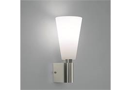 Wandleuchte FLOU W1 chrom mit Glas weiss  max. 1x60W E14