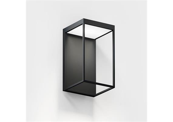 Wandleuchte Gic base 8W 2700K schwarz matt  240V 240Lm H=240mm B=140 T=157 / IP65