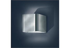 Wandleuchte Intro 4 Edelstahl gebürstet  240V/E27/Halolux/1x75W IP54  155x155xD=128