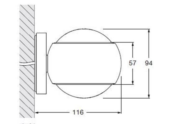 Wandleuchte io verticale VOLT D 18W schwarzmatt  240V 2700K CRI97 D=100mm H=94 T=116/ IP20