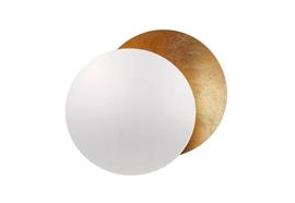 Wandleuchte Lederam W17 / 15W Weiss /Gold  230V / 2700K 1700 Lm D=17 cm T=9cm / IP20