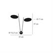 Wandleuchte Lederam W2 LED 2 x17W/2700° Weiss/Satin  230V/3400lm/H=470 B=460mm | Bild 2