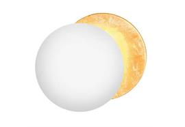 Wandleuchte Lederam W25 / 15W Weiss/ Gold  230V / 2700K 1700Lm D=25 T=9cm / IP20