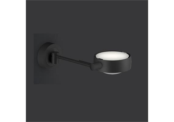 Wandleuchte LETTO LED Up links 20cm schwarz matt  230V/ Base D=88 x H=29mm
