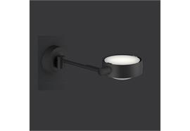 Wandleuchte LETTO LED Up links 20cm schwarz matt  230V/ Base D=88 x H=29mm