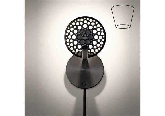 Wandleuchte LYS W AP LED schwarz/schwarz  230V 638lm 8W 2700°K CRI80 IP20