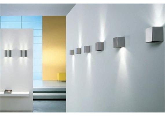 Wandleuchte MicroBox 7/1 Edelstahl gebürstet  EGV/GU 10/ 1x50W