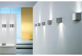 Wandleuchte MicroBox 7/1 Edelstahl gebürstet  EGV/GU 10/ 1x50W