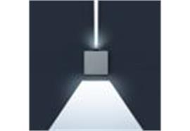 Wandleuchte Minilift LED 5W Warwweiss alugrau  100-240V / IP65 / BxHxT=120x120x140