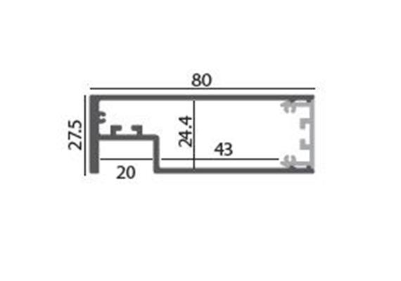 Wandleuchte Mirror LED 14W Alu  230V 3000K 984Lm L=600 H=27.5 T=80 / IP20