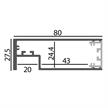 Wandleuchte Mirror LED 24W schwarz  230V 3000K 1940Lm L=1750 H=27.5 T=80 / IP20 | Bild 2
