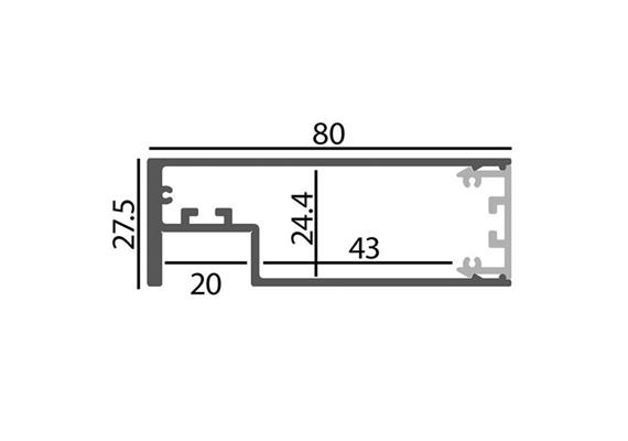 Wandleuchte Mirror LED 8.5W schwarz matt  230V 3000K 680Lm L=600 H=27.5 T=80 / IP20