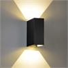 Wandleuchte Qubit L LED 2x4W 2700°K schwarz matt  230V/24V/350mA DC / H=125 B=50 T=101