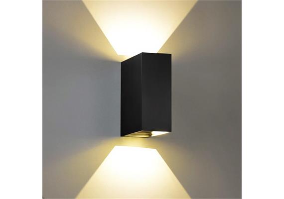 Wandleuchte Qubit L LED 2x4W 2700°K schwarz matt  230V/24V/350mA DC / H=125 B=50 T=101