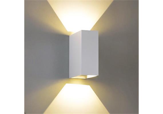 Wandleuchte Qubit L LED 2x4W 2700°K weiss  230V/24V/350mA DC / H=125 B=50 T=101