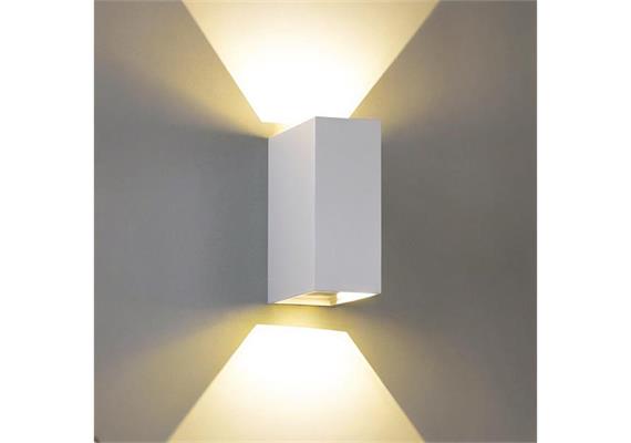 Wandleuchte Qubit L LED 2x4W 2700°K weiss  230V/24V/350mA DC / H=125 B=50 T=101