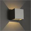 Wandleuchte QUBIT Q LED 13.6W dunkelgrau  230V/ 2700K H=102 B=102 T=105 / IP54