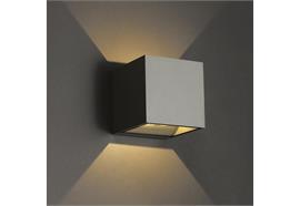 Wandleuchte QUBIT Q LED 13.6W dunkelgrau  230V/ 2700K H=102 B=102 T=105 / IP54