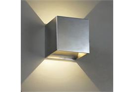 Wandleuchte Qubit Q LED 6.6W 2700°K alu satiniert  230V/24V/350mA DC / H=102 B=102T=102
