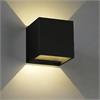 Wandleuchte Qubit Q LED 6.6W 2700°K schwarz matt  230V/24V/350mA DC / H=102 B=102 T=102
