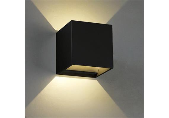 Wandleuchte Qubit Q LED 6.6W 2700°K schwarz matt  230V/24V/350mA DC / H=102 B=102 T=102