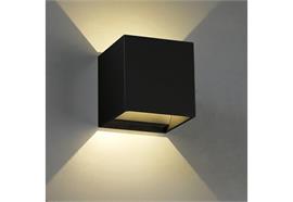Wandleuchte Qubit Q LED 6.6W 2700°K schwarz matt  230V/24V/350mA DC / H=102 B=102 T=102