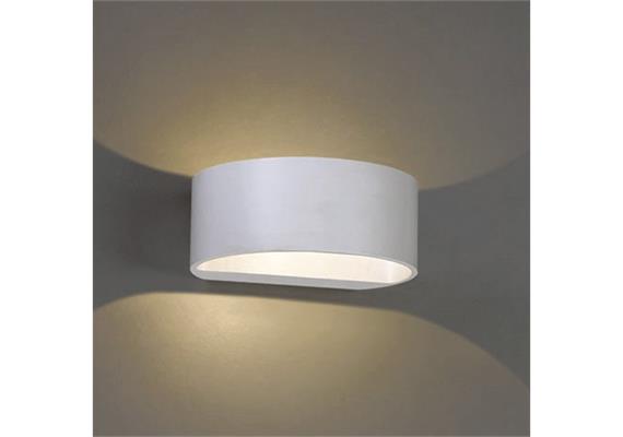 Wandleuchte Saga LED 6.6W 2700°K alu weiss  230V/24V/500mA DC / H=125 B=50 T=101