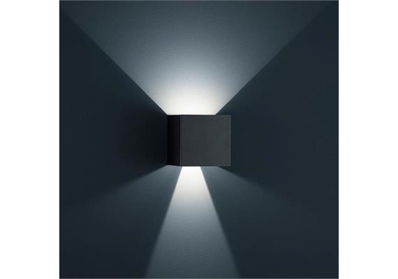 Wandleuchte SIRI 44-L LED silbergrau 3000° IP44  230V/ 2 x 6 W 950lm Netzteil integriert