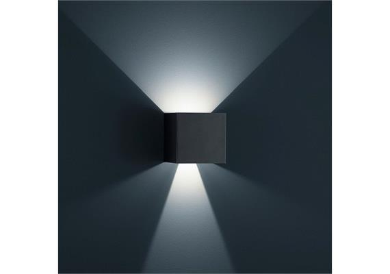 Wandleuchte SIRI 44-L LED silbergrau 3000° IP44  230V/ 2 x 6 W 950lm Netzteil integriert