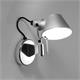 Wandleuchte Tolomeo faretto  230V 1x8W o. 1x77W Eco E27 Alu ein/aus