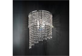 Wandleuchte VE840 mit transparente Glassteine  230V / G9 2x10W B=30cm H=40cm T=13cm / IP20