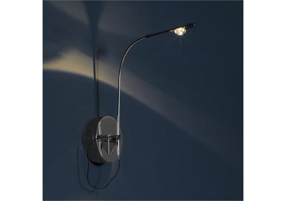 Wandleuchte WA mod B LED 2700°K nickel glanz  230V/2700°K 1W/100lm CRI80 H=max.25cm