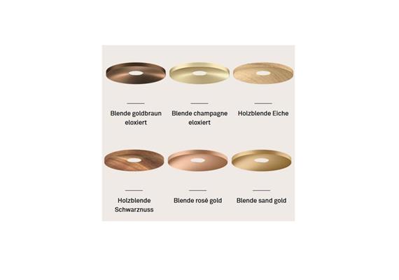 Wechselblende Kivo mit Linsenoptik Holz Eiche  D=270mm / Werkzeuglose Montage