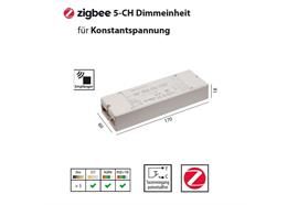 ZigBee 5-Kanal Dimmeinheit für Konstantspannung  DC 12-48V / L=170 B=60 H=18 / IP20