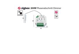 Zigbee Funk Phasenabschnitt Push-Dimmaktor  230V/ L=45 B=59 H=21 / IP20
